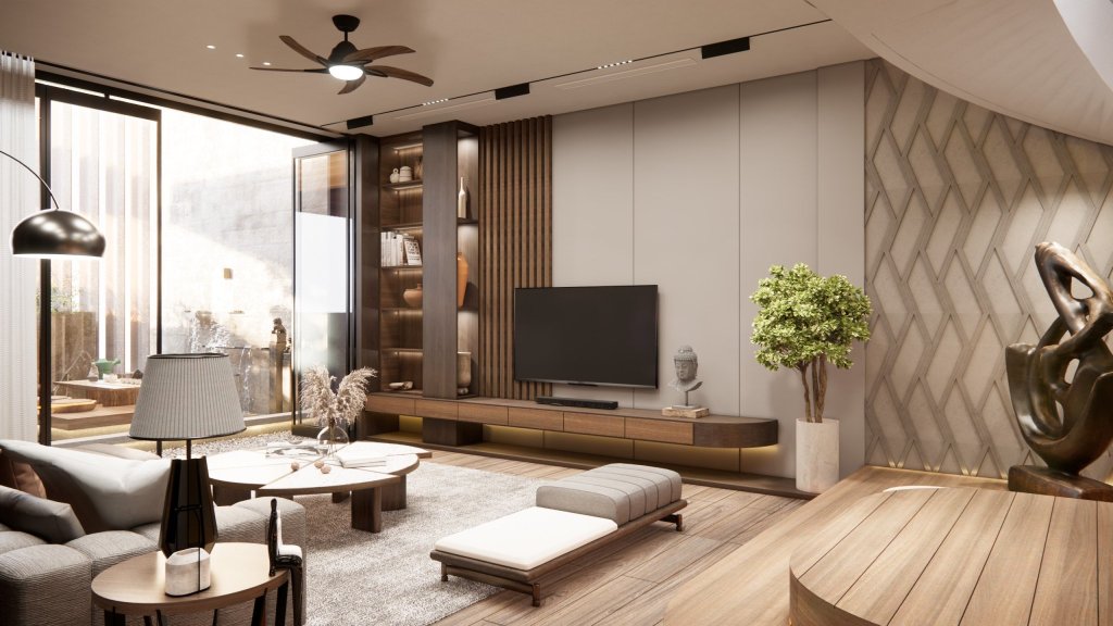 Biệt Thự  phong cách hiện đại & chất liệu chủ đạo mộc, nhẹ nhàng, ấm&nbsp;cúng