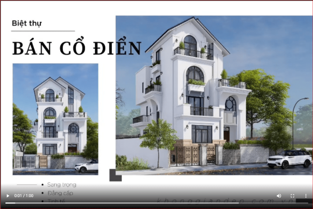 Thiết kế biệt thự Bán cổ điển – Sang trọng – Đẳng cấp- Tinh&nbsp;tế